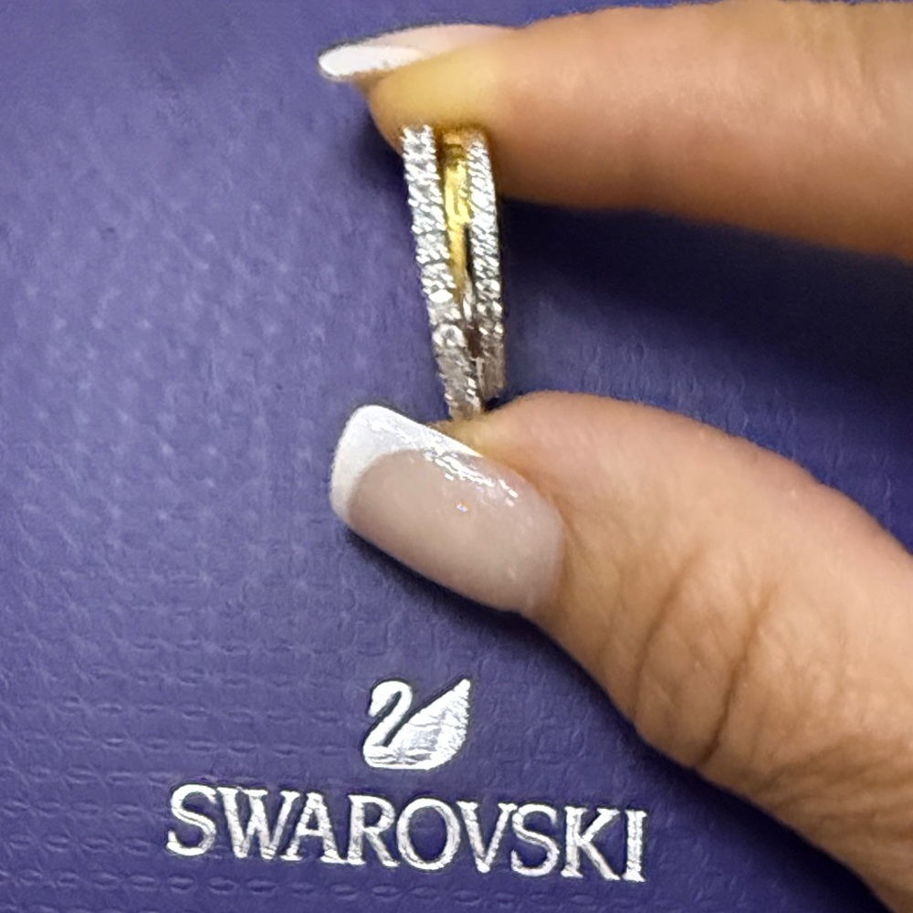 Swarovski Silver Pav Crystal Stackable Ring Set - image 3
